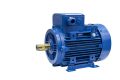 Close up new electric 3 phase induction motor for industrial on table isolated with clipping path